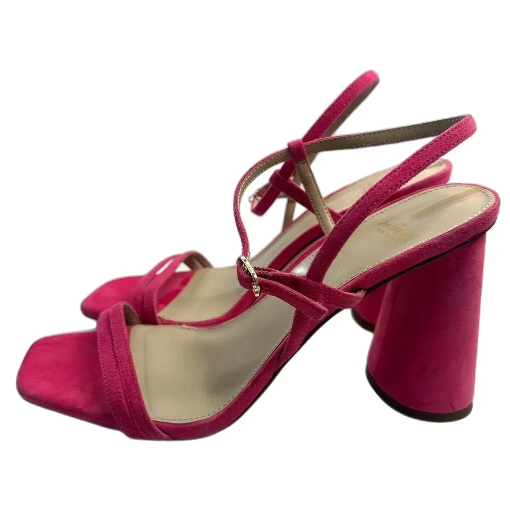 Sam Edelman Heeled Sandals 8.5 Strappy Club Party Y2K Wedding Barbie Pink Kit